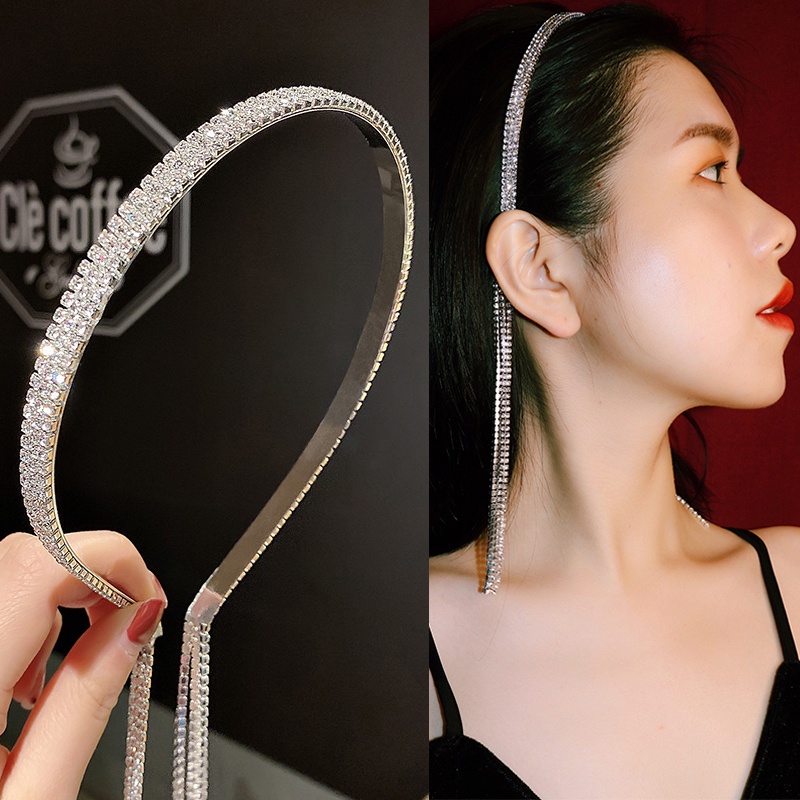 Kẹp/cài tóc 40cm đính đá lấp lánh thời trang sang trọng cho nữ