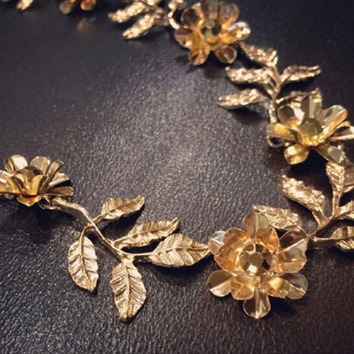 Băng Đô Cài Tóc Co Giãn Hình Hoa Lá Phong Cách Baroque Thanh Lịch Cho Nữ