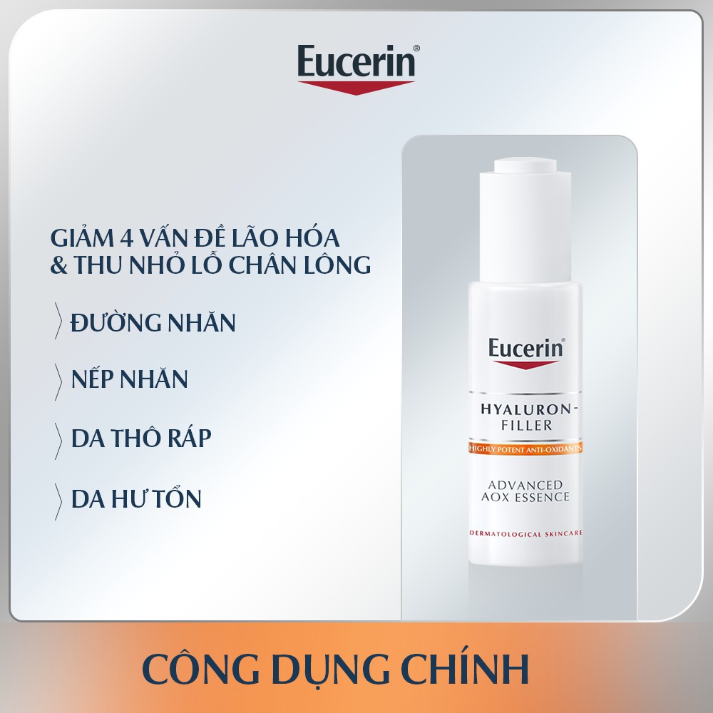Tinh Chất Eucerin Hyaluron Filler Cấp Ẩm Giúp Giảm Lão Hóa 30ml Tặng Gel Rửa Mặt Eucerin Dermato Hyaluron Dịu Nhẹ 200ml