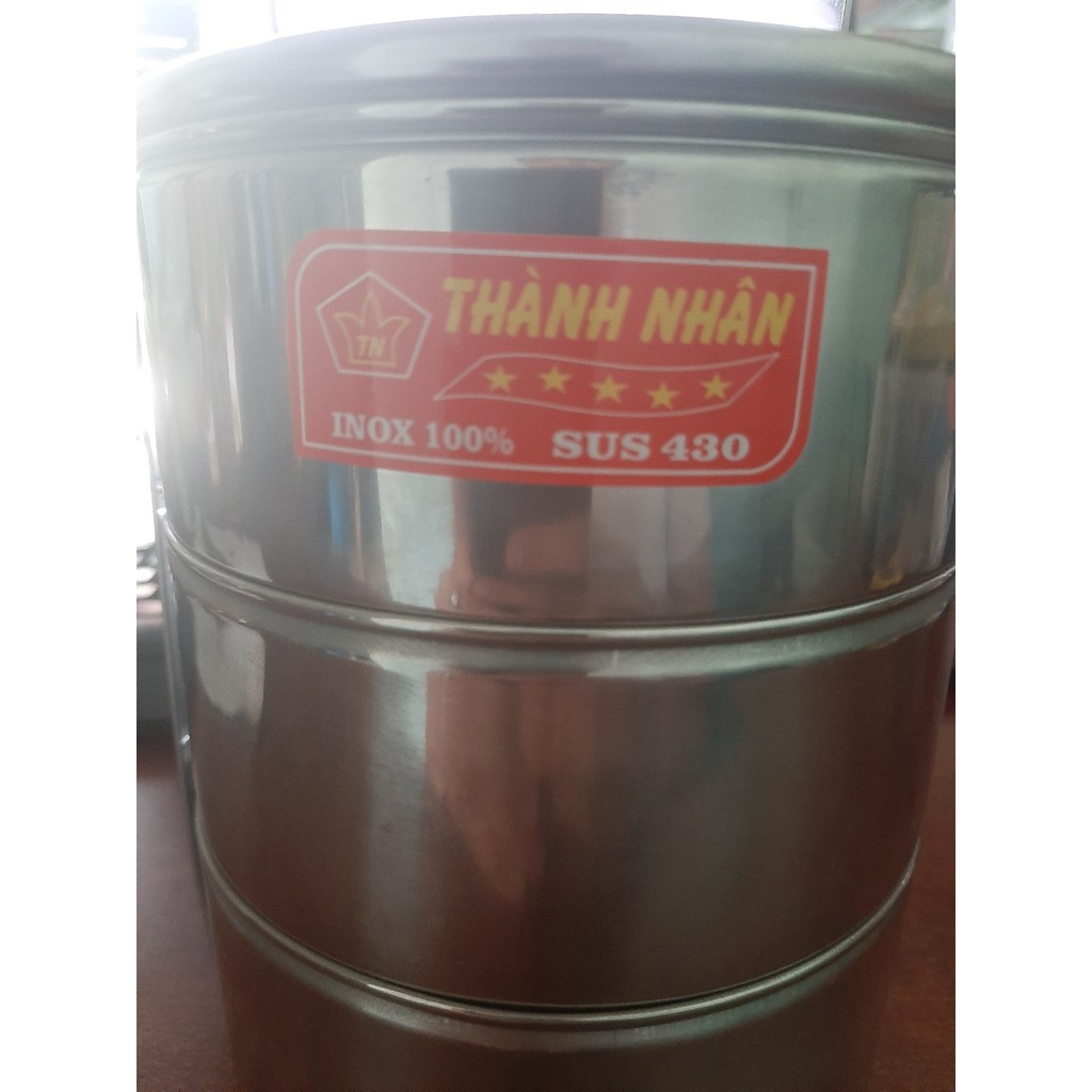 [BỰ CHÀ BÁ] HỘP ĐỰNG CƠM 3 TẦNG SIZE ĐẠI 14X3 INOX 430 100% KHÔNG GỈ CAO CẤP , SẢN PHẨM CÔNG TI THÀNH NHÂN - BẢO HÀNH 1