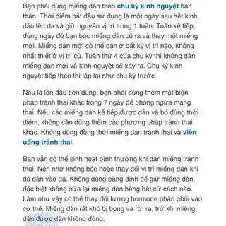 MIẾNG DÁN TRÁNH THAI EVRA THÁI LAN