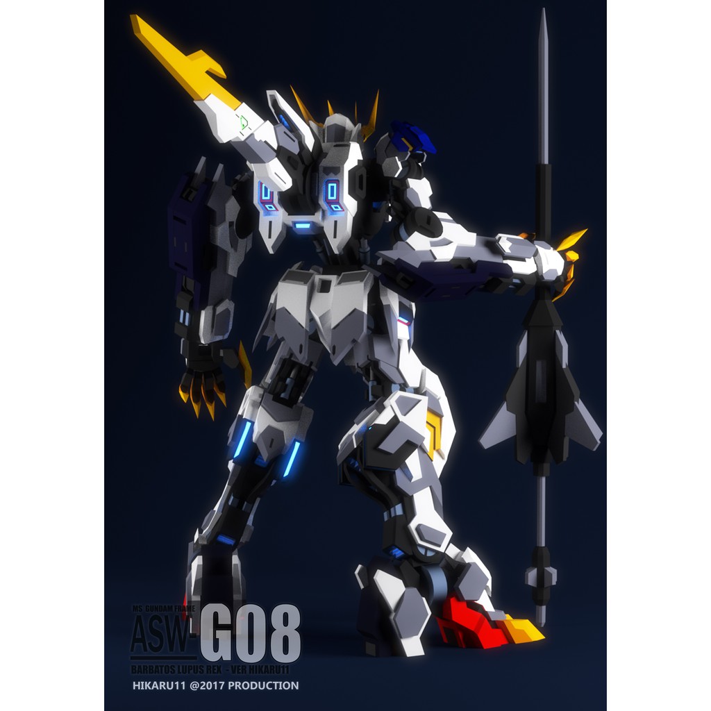 Kit Mô hình giấy Gundam Barbatos Lupus Rex - Mr. Paperkit