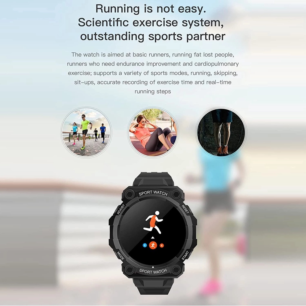 Đồng Hồ Thông Minh Đa Chức Năng Theo Dõi Sức Khoẻ Kiểu Dáng Thể Thao Cho Điện Thoại iOS Android