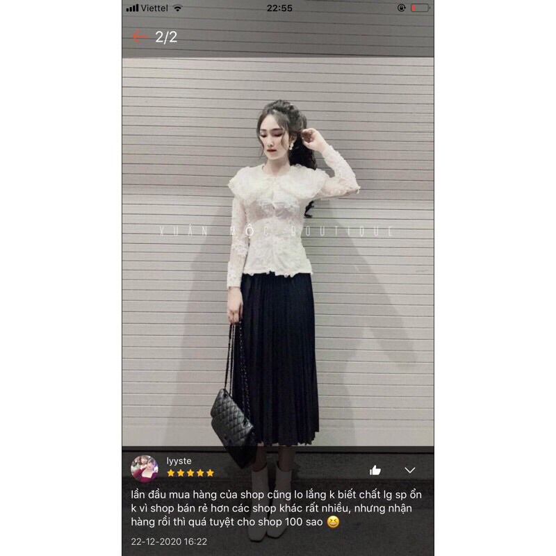 Áo sơ mi nữ thêu hoa nổi💕Freeship💕chất ren 2 lớp mềm mịn
