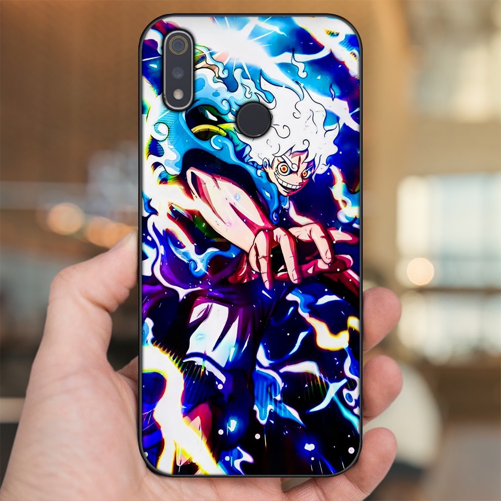 Ốp lưng Realme 3, 3 Pro viền đen in hình Luffy One Piece