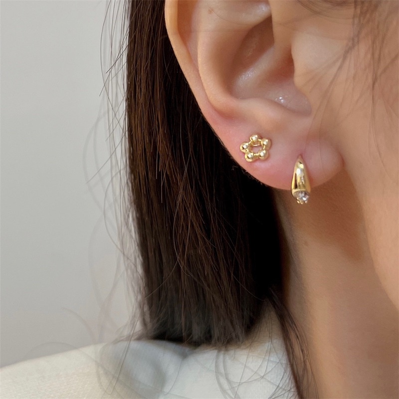 Set bông tai phối ngọc đá cao cấp