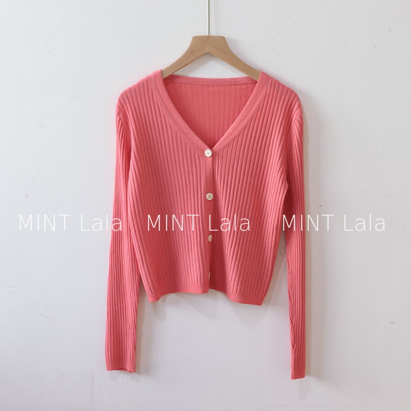 Áo Khoác Len Mỏng 4 Cúc Cổ V Hàng Quảng Châu Giá Rẻ