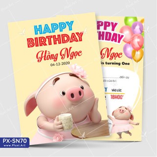 [Combo] Thiệp thôi nôi –  sinh nhật theo yêu cầu Pluxi (PX_SN70)