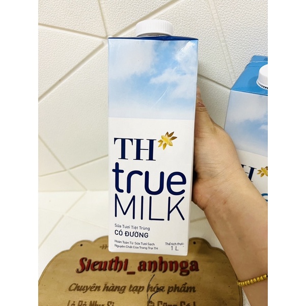 Sữa Tươi Tiệt Trùng TH True Milk Hộp 1 Lít Có Đường/K Đường(Date luôn mới)