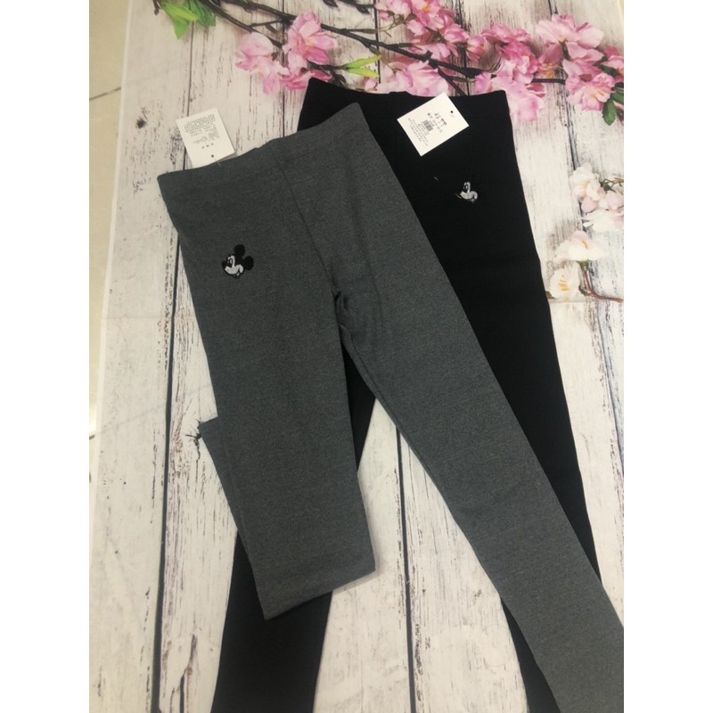 Bigsize  Quần legging len tăm thêu hình chuột mickey trên túi siêu hot mẫu mới thu đông 2020
