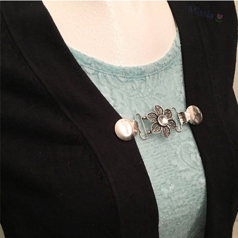 Kẹp cài áo khoác cardigan đính ngọc trai thời trang