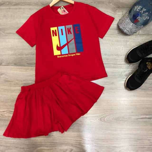 Bộ đùi áo thun cotton quần giả váy