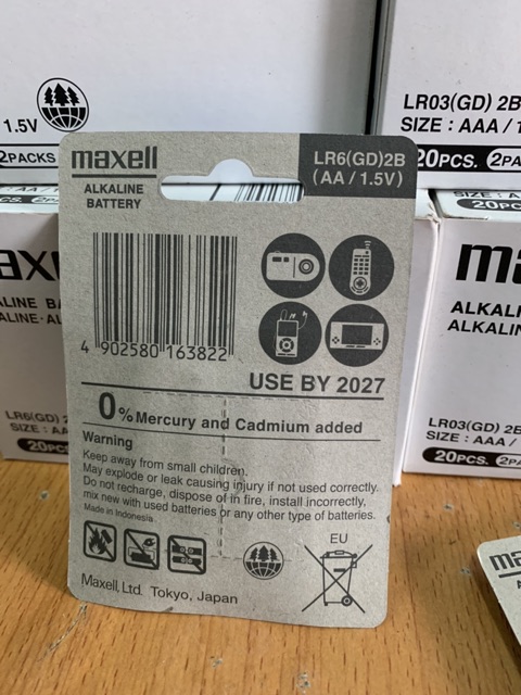 Pin 2A 3A Maxell Alkaline. Pin Tiểu Pin Đũa Chính Hãng