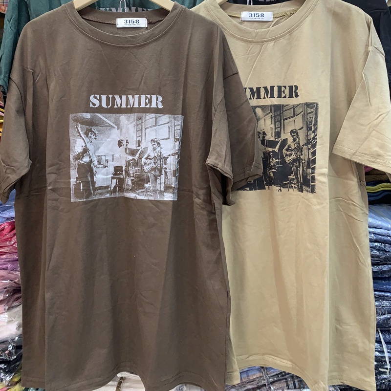 Áo thun nam nữ tay lỡ form rộng in hình phông 3158 chất cotton khô hàng Quảng Châu ANDOSA AT23