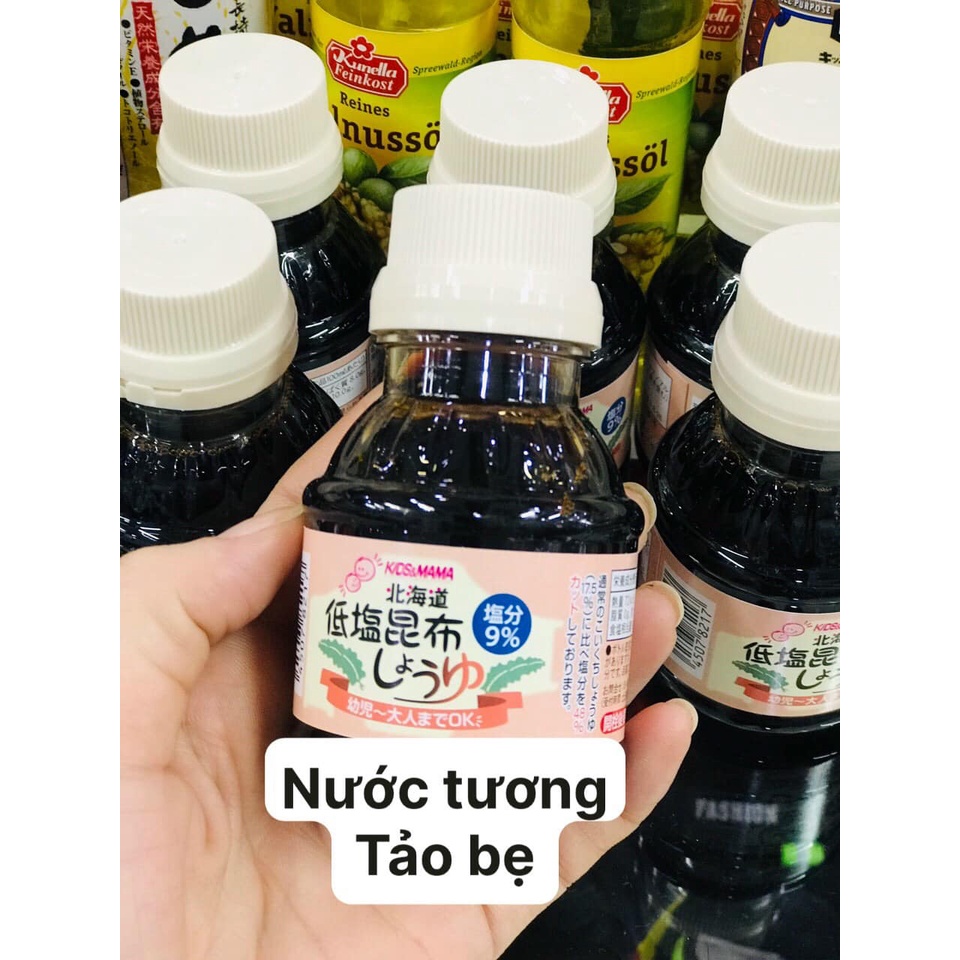 Nước Tương Tảo Bẹ Tách Muối Nguyên Chất Kids Mama 100ml Nội Địa Nhật Cho Bé Ăn Dặm Kích Thích Vị Giác Date 4/2023