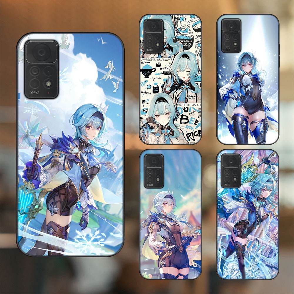 Ốp lưng Xiaomi Redmi Note 11 Pro 4G viền đen in hình Eula Genshin Impact