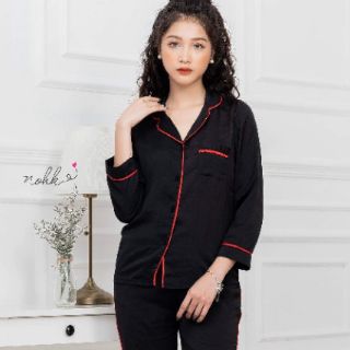Bộ Pijama lụa satin dài tay
