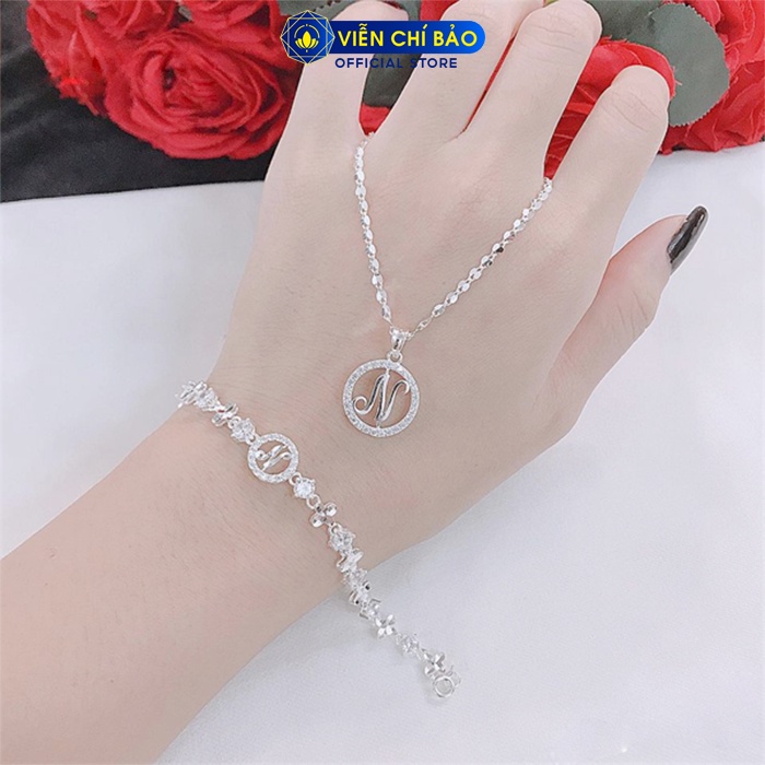 Dây chuyền bạc nữ Mặt chữ cách điệu theo tên bạc S925 thời trang phụ kiện trang sức nữ Viễn Chí Bảo D400693