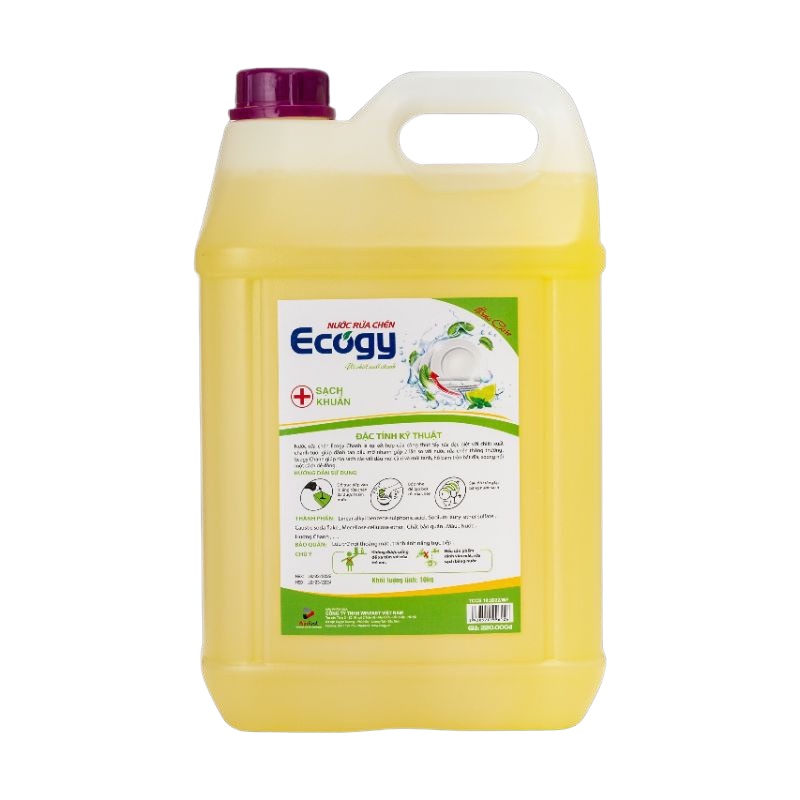 Nước rửa chén Ecogy hương chanh 10kg  cho hộ gia đình, nhà hàng,khách sạn...