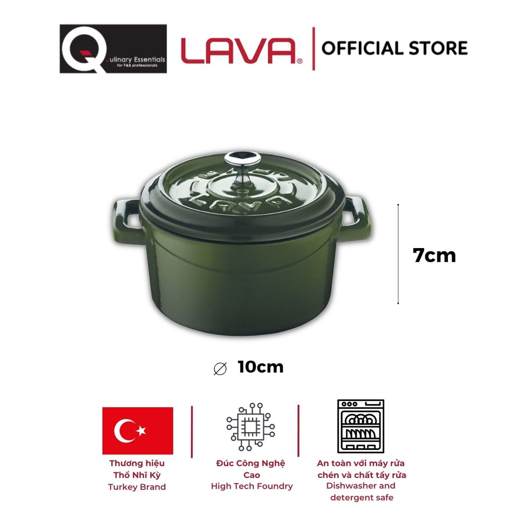 Nồi Gang Lava Trendy Mini Casserole Đường Kính 10cm, 0.35L
