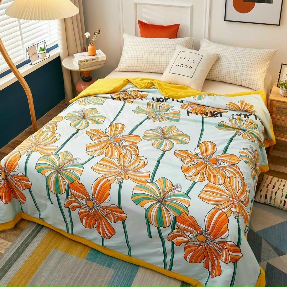 Chăn hè trần bông chất đũi 4 mùa, chăn hè thu đắp cực thích, khách hàng được chọn mẫu