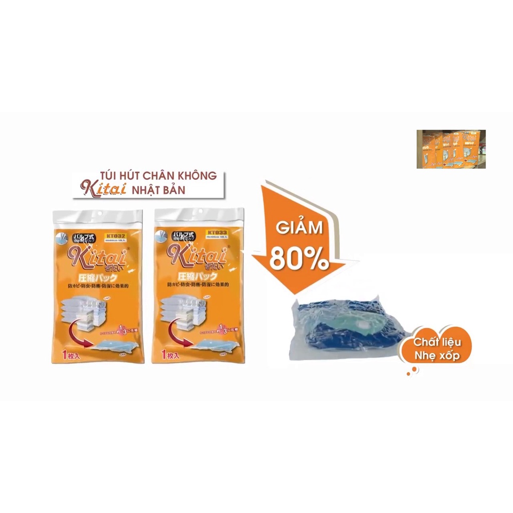 Set 8 túi hút chân không dùng để cất quần áo, đựng chăn màn, mang du lịch bảo vệ đồ dùng tặng kèm bơm tay - Soleil shop