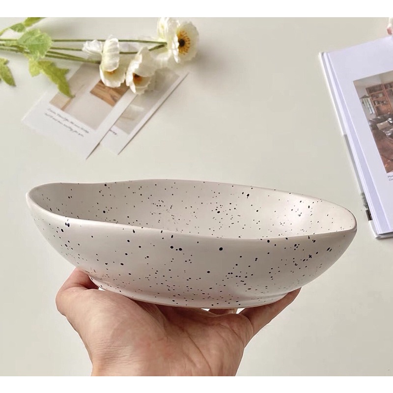 Tô méo vẩy mực Hot-trend Hàn Quốc, bát decor, tô đựng salad, mì ý Bonmi Decor