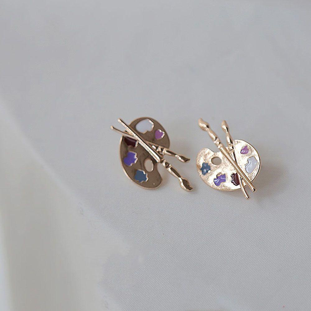 Khuyên Tai Hình Bảng Vẽ Trừu Tượng Độc Đáo VANES1