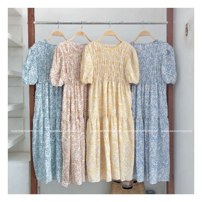 Đầm cổ tròn tay ngắn nhung thun Pumi | BigBuy360 - bigbuy360.vn