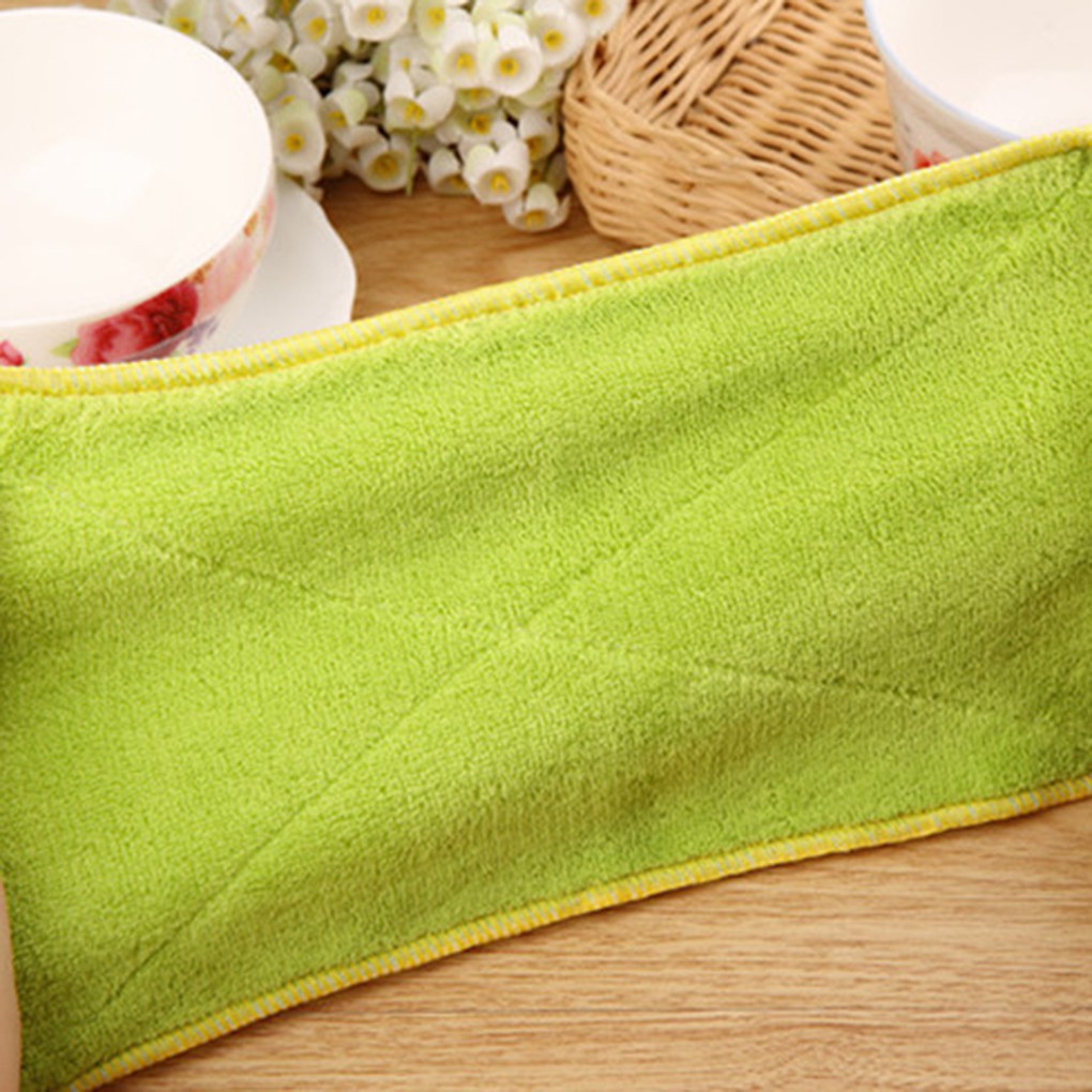 Khăn Lau Bát Đĩa/ Bằng Sợi Tổng Hợp/ 2 Mặt/ Dày