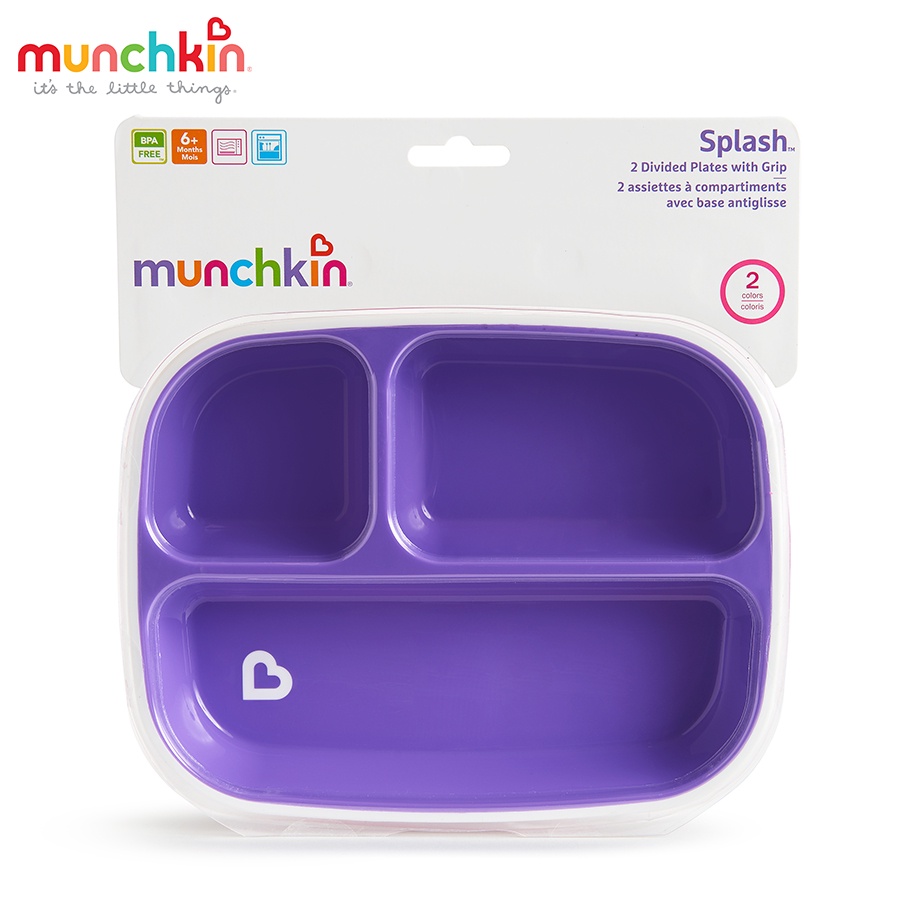 Bộ 2 Đĩa Chia Ngăn Chống Trượt Munchkin Hoa Kỳ - Jokids Store