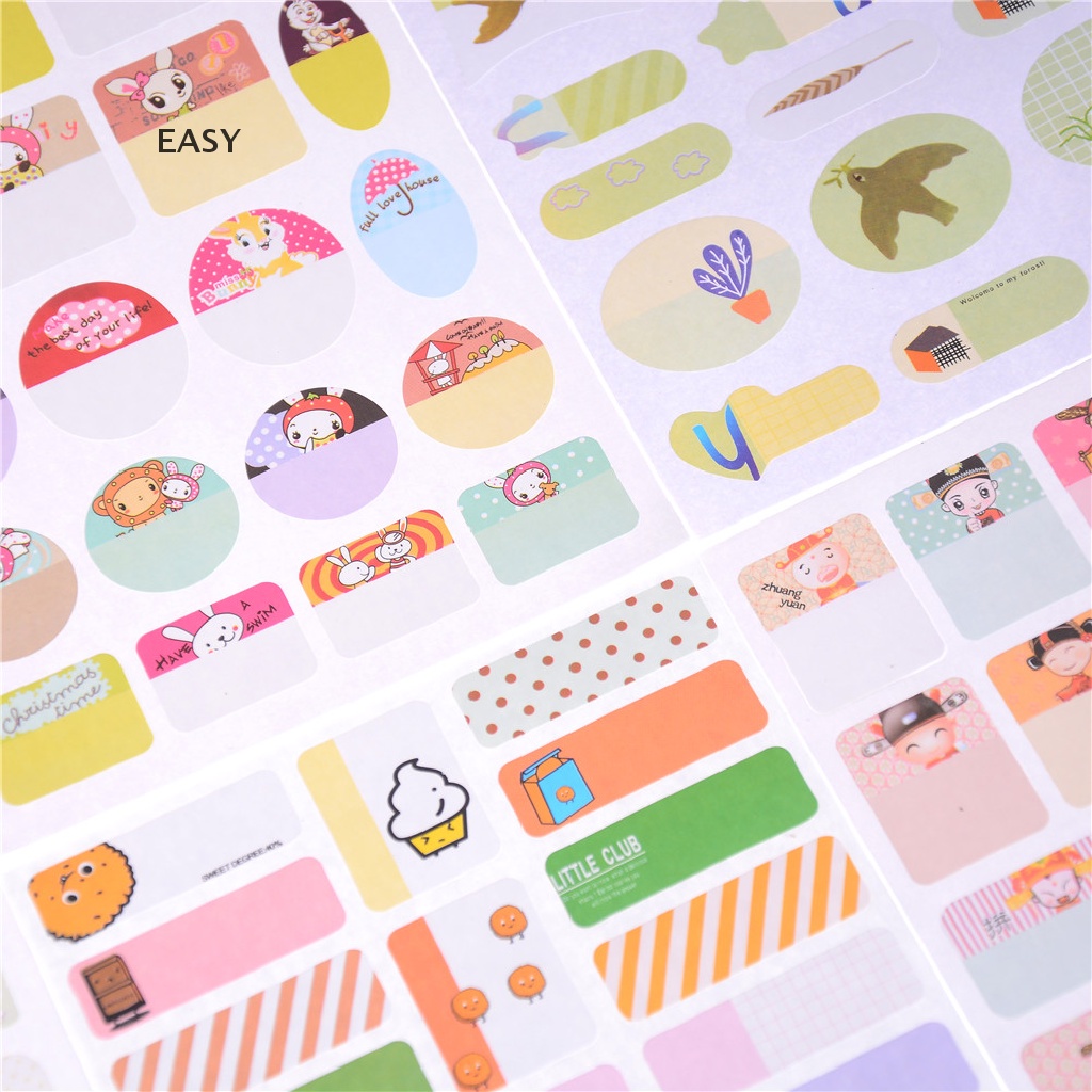 Miếng dán ghi tên bằng PVC có thể gỡ bỏ phong cách hoạt hình dễ thương cho học sinh