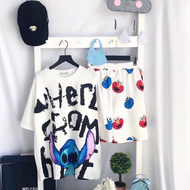 [Mã WASTHOT giảm 15K đơn bất kì] Set Unisex Cartoon 3D Cute (Áo Thun + Quần Short)-HươngSu | BigBuy360 - bigbuy360.vn
