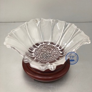 Bát thả hoa thủy tinh ( tặng kèm đế gỗ )