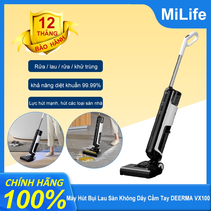Máy Hút Bụi Lau Sàn Không Dây Cầm Tay DEERMA VX100 /Hút Khô và Ướt