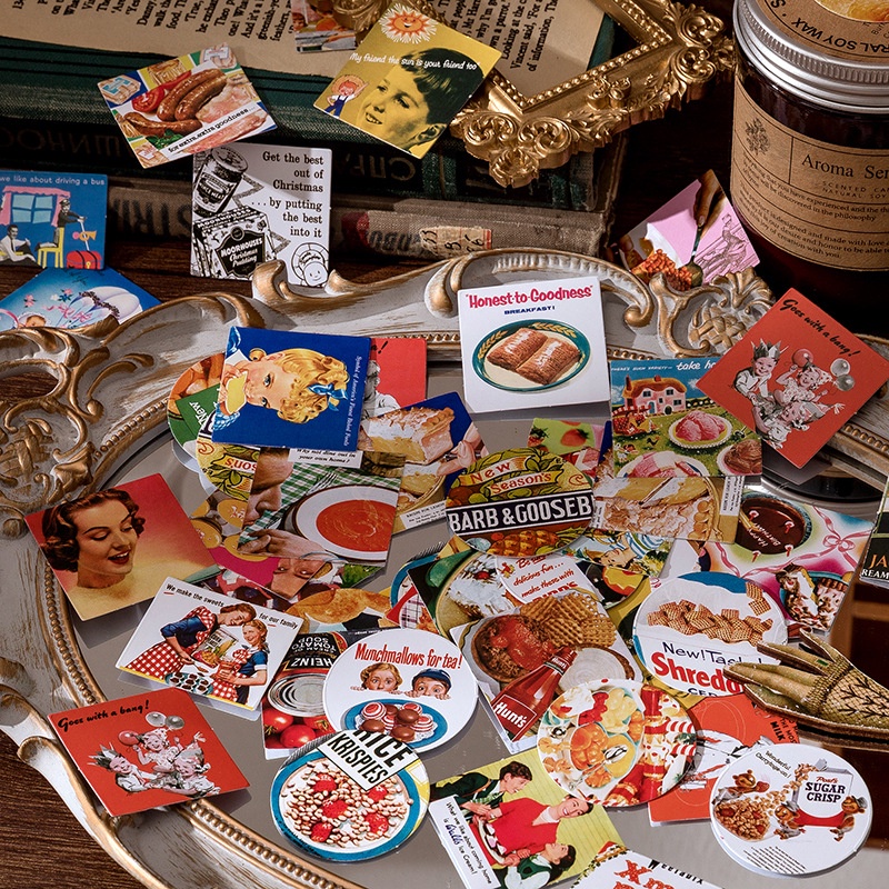 Set 45 Miếng Dán Trang Trí Phong Cách Retro Sáng Tạo