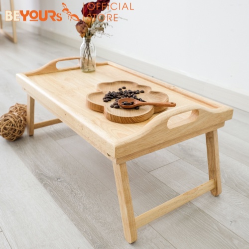 Bàn ăn mini BEYOURs Bed Tray gỗ MDF dán Veneer, chân gấp gọn tiện lợi, màu gỗ