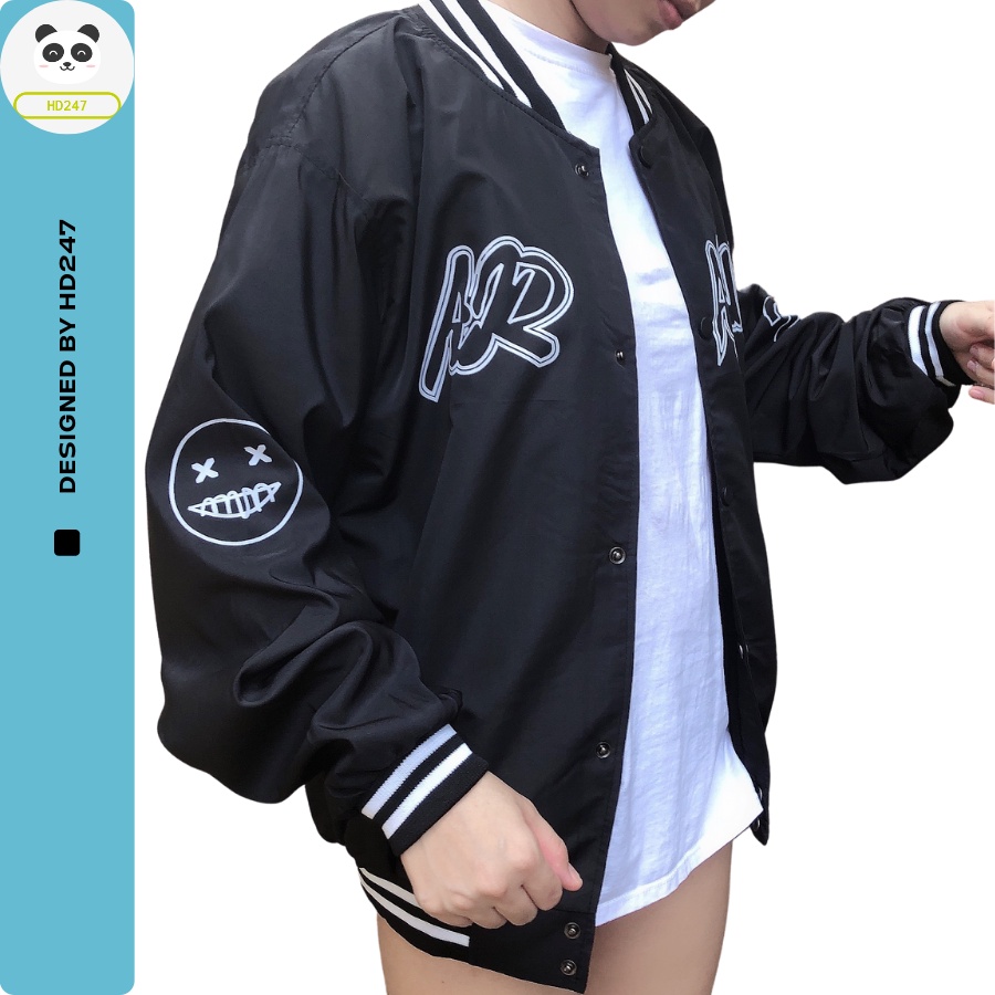 Áo khoác dù Nữ Ulzzang áo Bomber Jacket Unisex form rộng HD247 0224