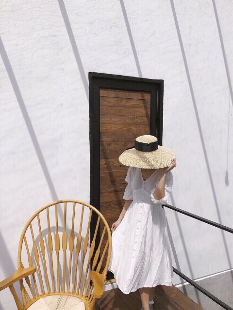 Đầm BabyDoll trắng tay bí (có ảnh thật)