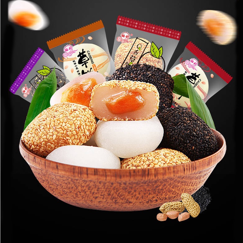 Bánh Mochi Tròn hai cô gái mix 4 vị nguyên thùng 2,2 kg