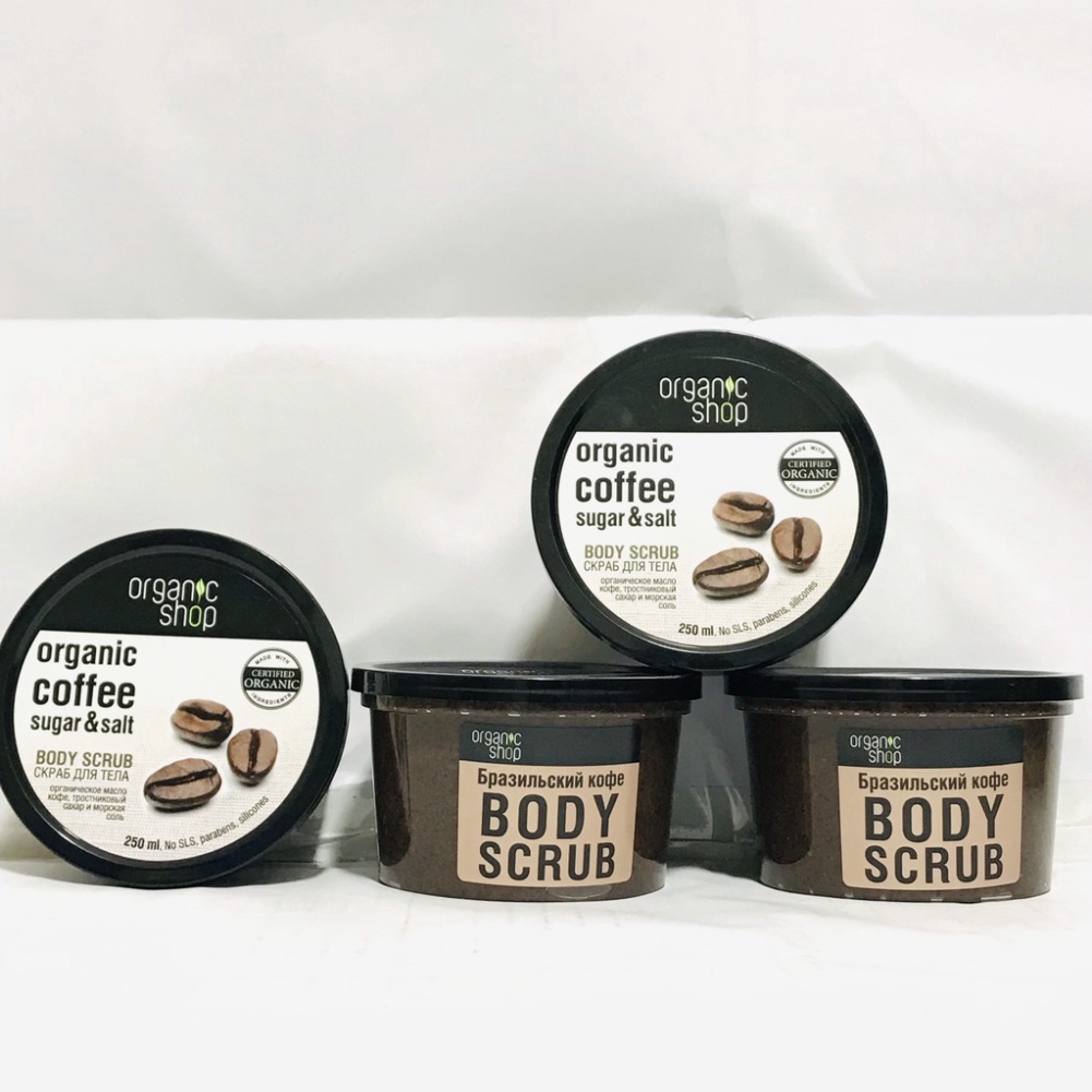 Hũ Tẩy Da Chết Toàn Thân Organic Coffe &amp; Sugar Body Scrub 250ml