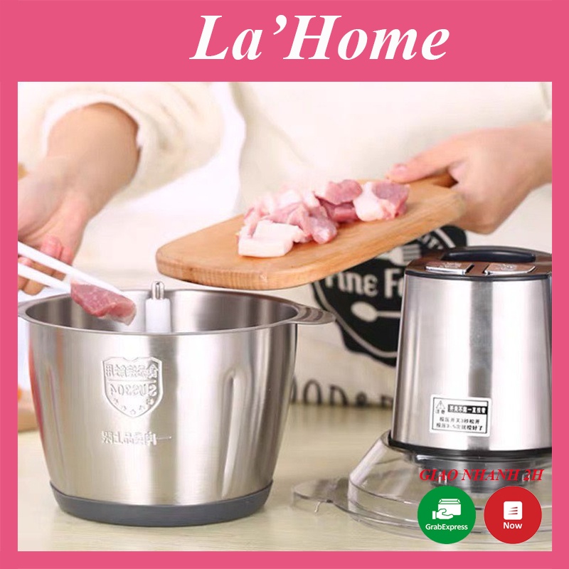 ✅BH 12 THÁNG✅ Máy xay thịt cối inox 304 La'Home đa năng, máy xay đa năng Kitchen Expert 4 lưỡi công suất 300W