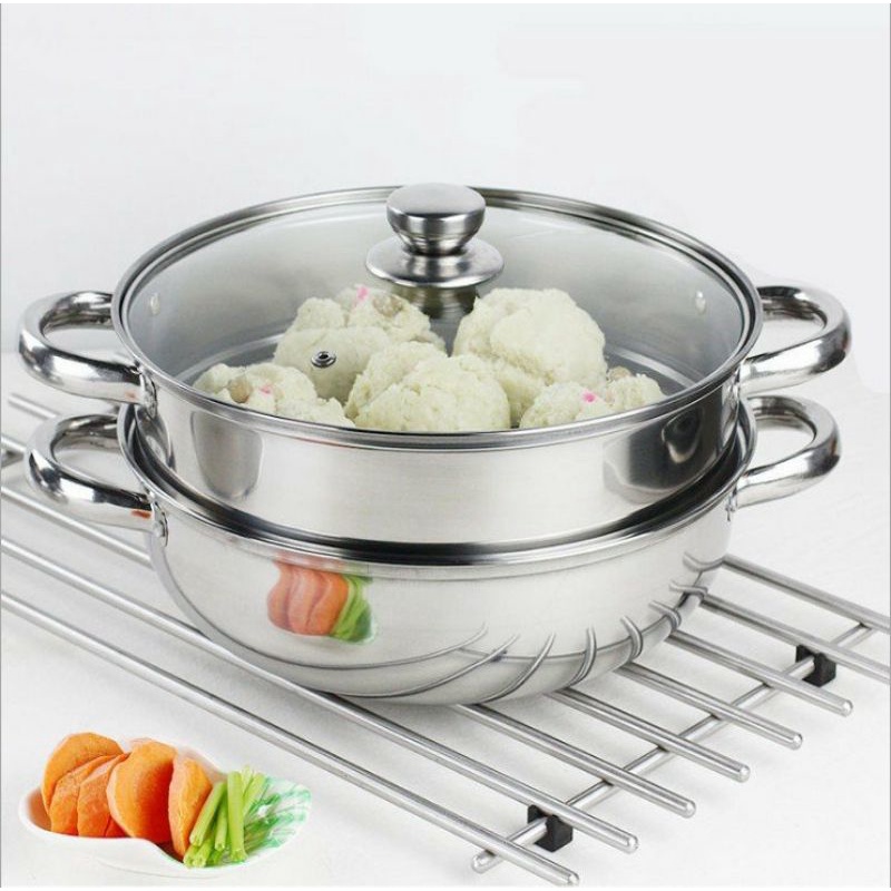Nồi hấp inox 2 tầng cao cấp