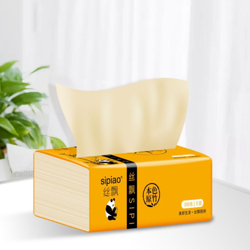 Giấy Ăn Gấu Trúc Sipiao 1 gói 300 tờ 1 tờ 3 lớp
