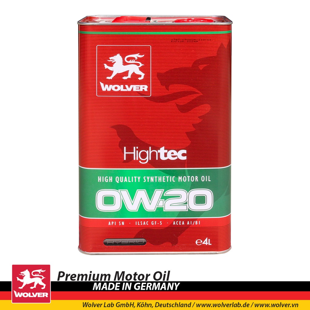 Nhớt Wolver Hightec 0W20 Can 4L