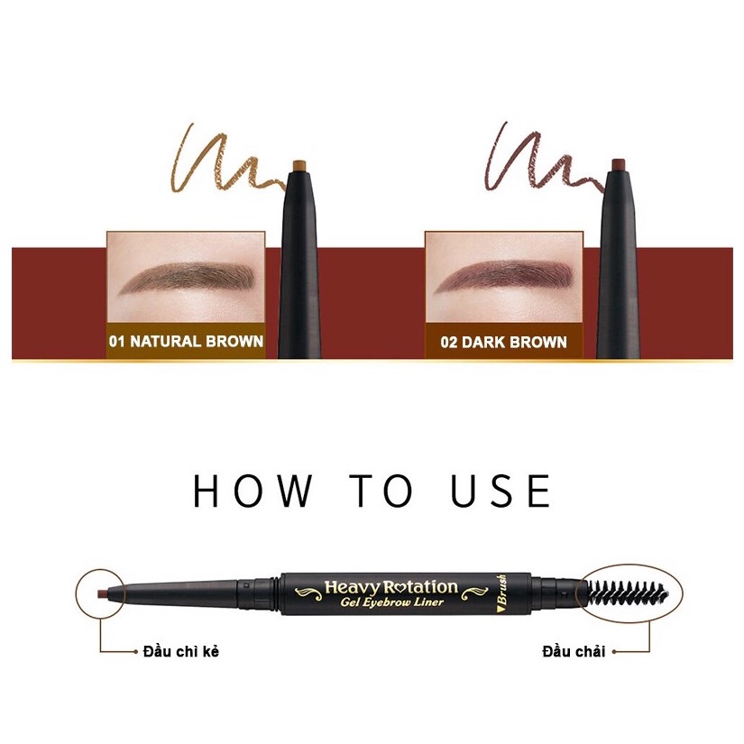 Chì Kẻ Mày Và Mí Mắt Hai Đầu Nét Mảnh, Lâu Trôi Kissme Heavy Rotation Eyebrow