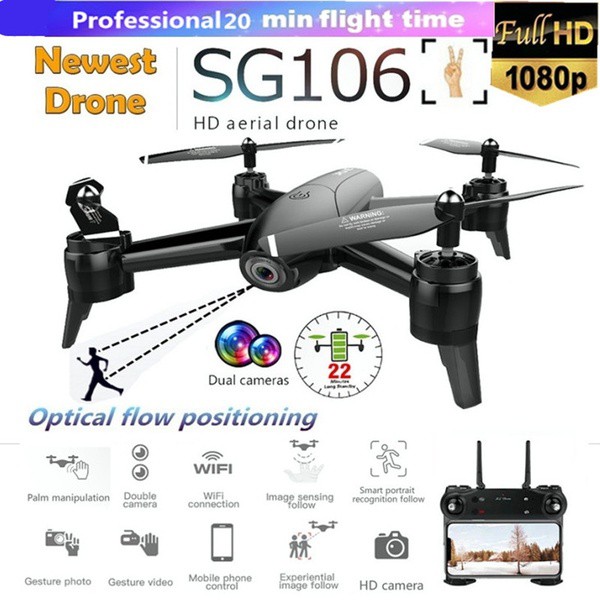 Combo Flycam Drone SG106 full HD 1080p + Pi