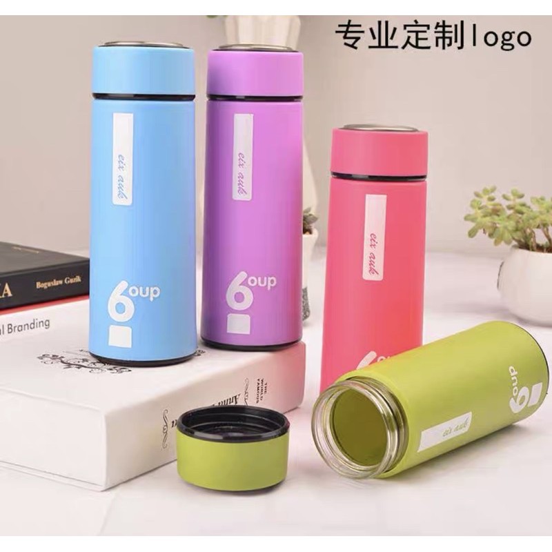 Bình nước thủy tinh thể thao ,tập gimchịu nhiệt 2 lớp nắp inox 450 mL