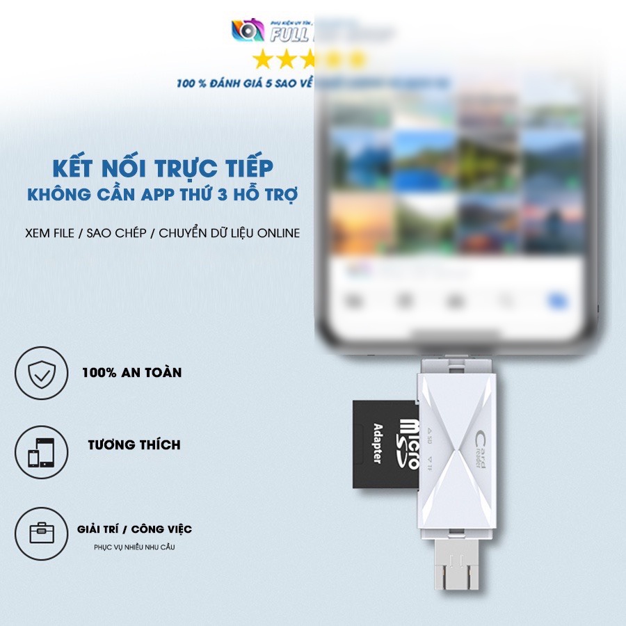 Đầu Đọc Thẻ Nhớ i.ph0ne,Máy tính,Android Cổng Light.ning,Type C,USB,Micro USB cho thẻ nhớ SD,Micro Bh 1 Đổi 1 SD Mã HD12