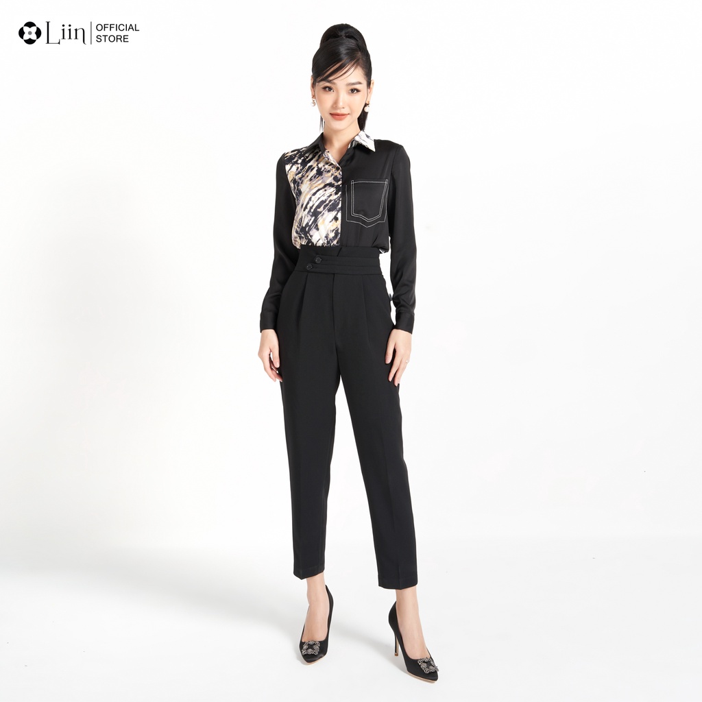 [Mã FAMARAL1 giảm 10K đơn 50K] Quần Baggy thiết kế 2 Cúc Lệch form công sở trẻ trung, thời thượng Liin Clothing Q3502